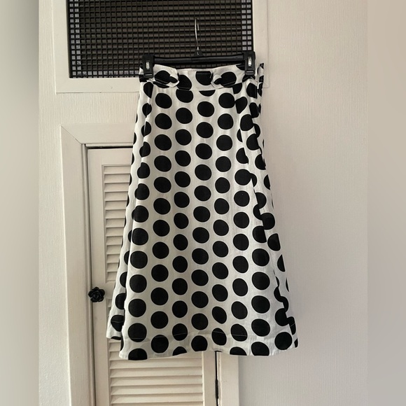eShakti White Black Polka Dot A-Line Skirt Sz Small​​ - Picture 8 of 9
